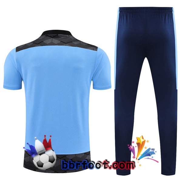 Polo Foot Manchester City + Pantalon Bleu 21/22