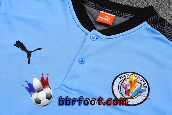 Polo Foot Manchester City + Pantalon Bleu 21/22