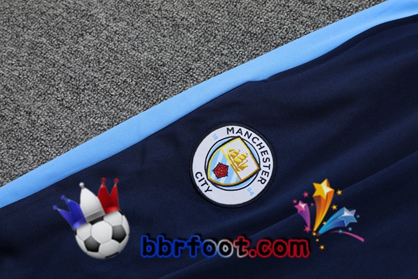 Polo Foot Manchester City + Pantalon Bleu 21/22
