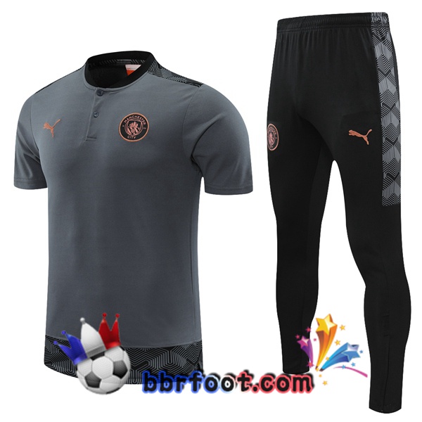 Polo Foot Manchester City + Pantalon Gris 21/22