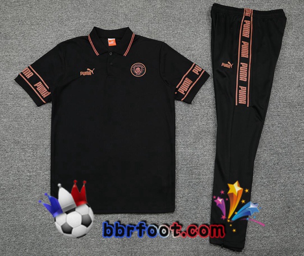 Polo Foot Manchester City + Pantalon Noir 21/22