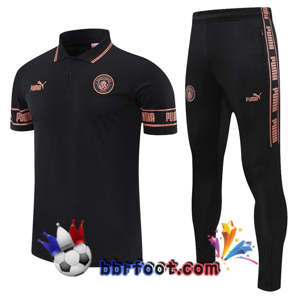 Polo Foot Manchester City + Pantalon Noir 21/22