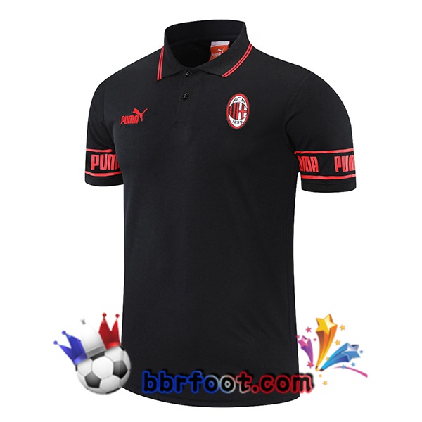 Polo Foot AC Milan Noir Rouge 21/22