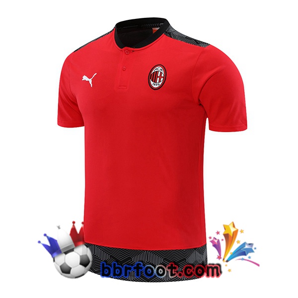Polo Foot AC Milan Rouge Noir 21/22