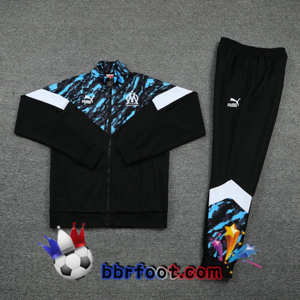 Veste Survetement Foot Marseille OM Noir Bleu 21/22