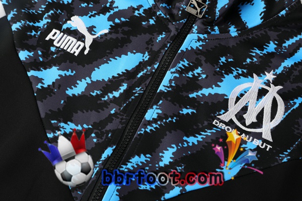 Veste Survetement Foot Marseille OM Noir Bleu 21/22