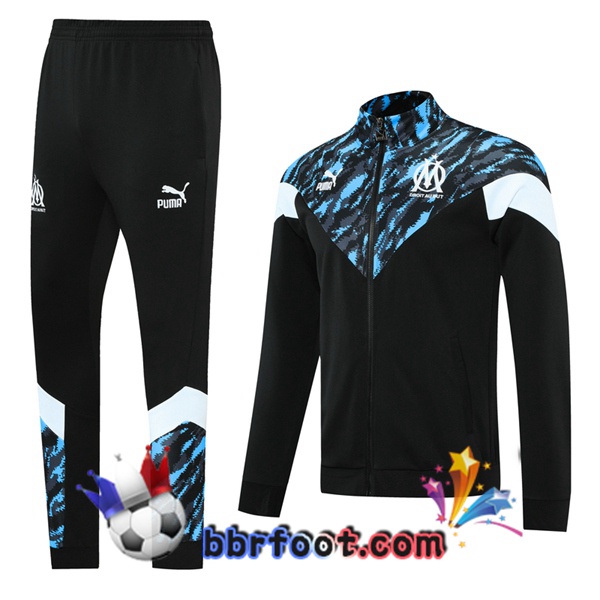 Veste Survetement Foot Marseille OM Noir Bleu 21/22