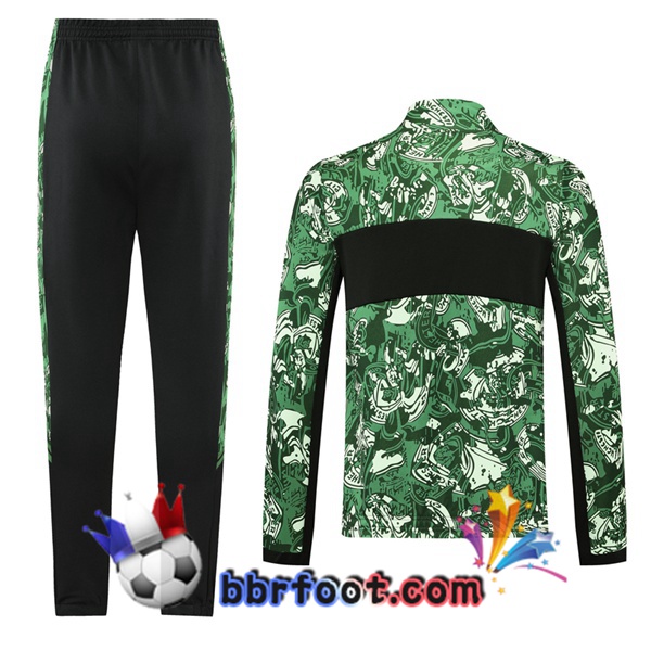 Veste Survetement Foot Manchester City Vert Noir 21/22