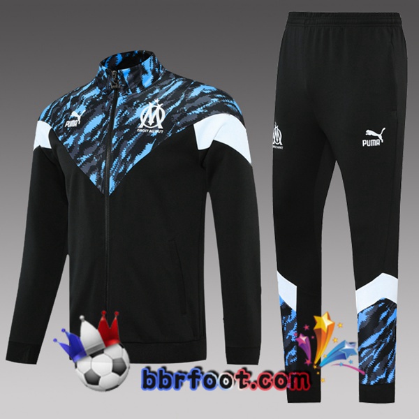 Survetement Foot Marseille OM Enfant Noir Bleu 21/22