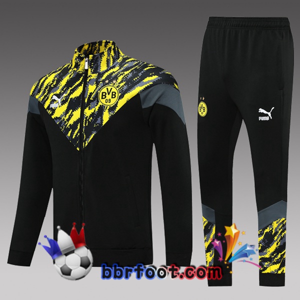 Survetement Foot Dortmund BVB Enfant Noir Jaune 21/22