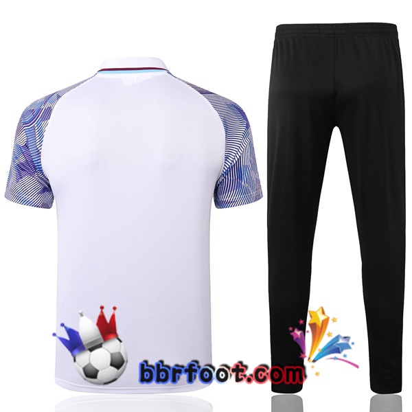 Polo Foot Manchester City + Pantalon Blanc 20/21