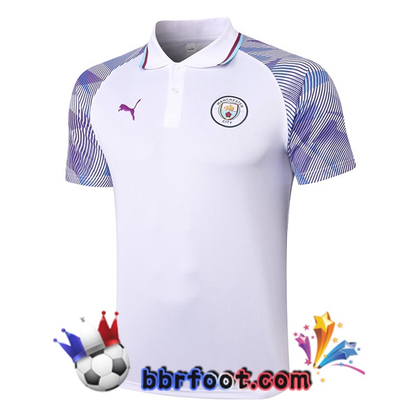 Polo Foot Manchester City Blanc 20/21