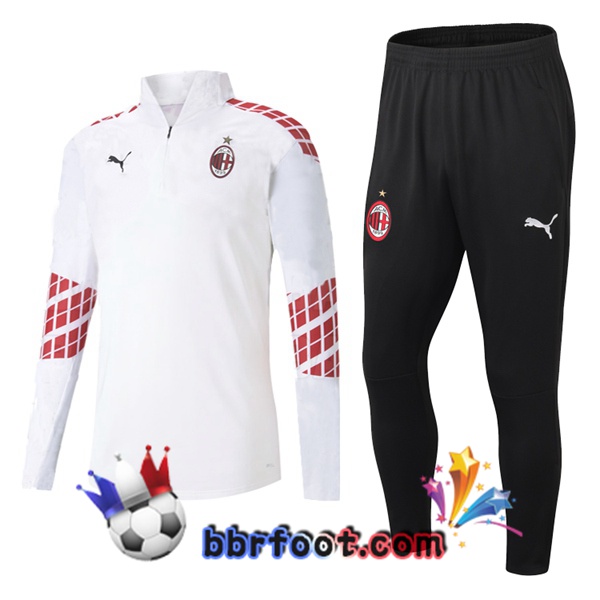 Survetement Foot AC Milan Blanc 20/21