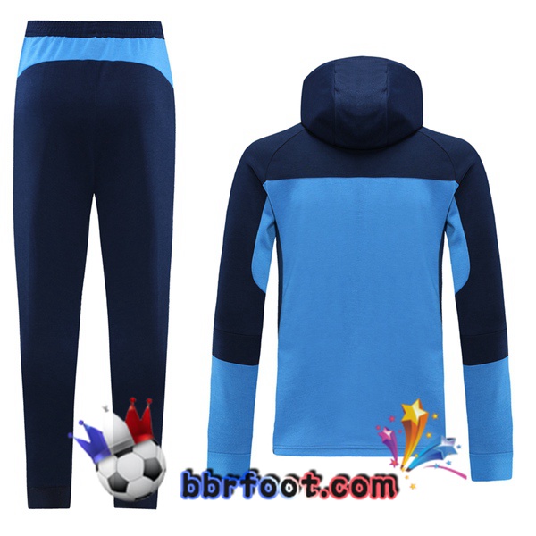 Veste A Capuche Survetement Foot Manchester City Bleu 20/21