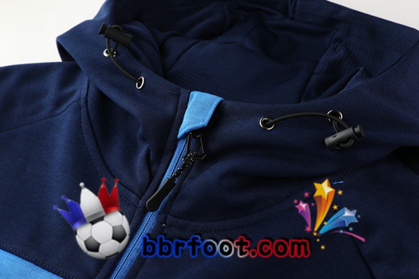 Veste A Capuche Survetement Foot Manchester City Bleu 20/21