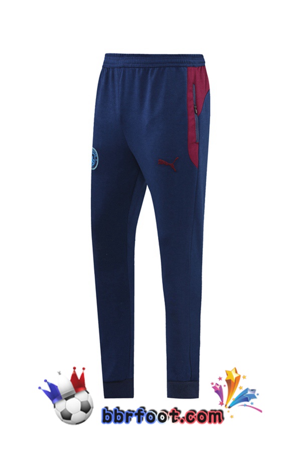 Veste A Capuche Survetement Foot Manchester City Rouge Bleu Royal 20/21