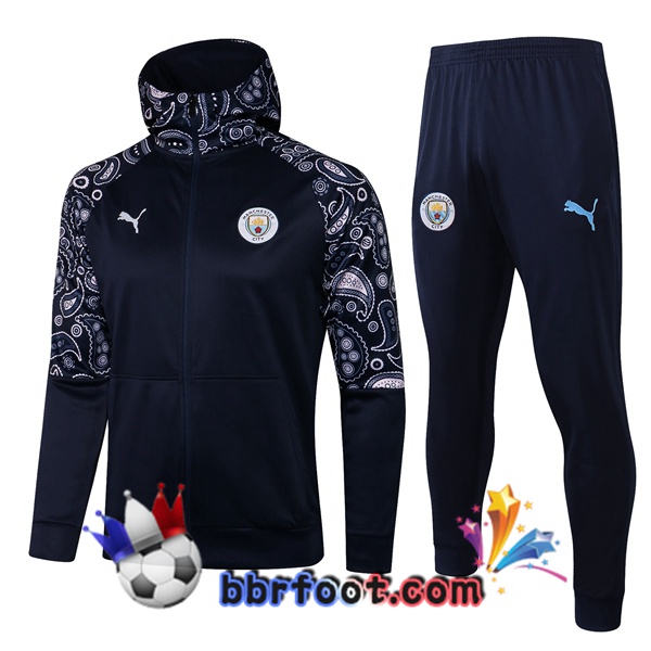 Coupe Vent Survetement Foot Manchester City Bleu Royal 20/21