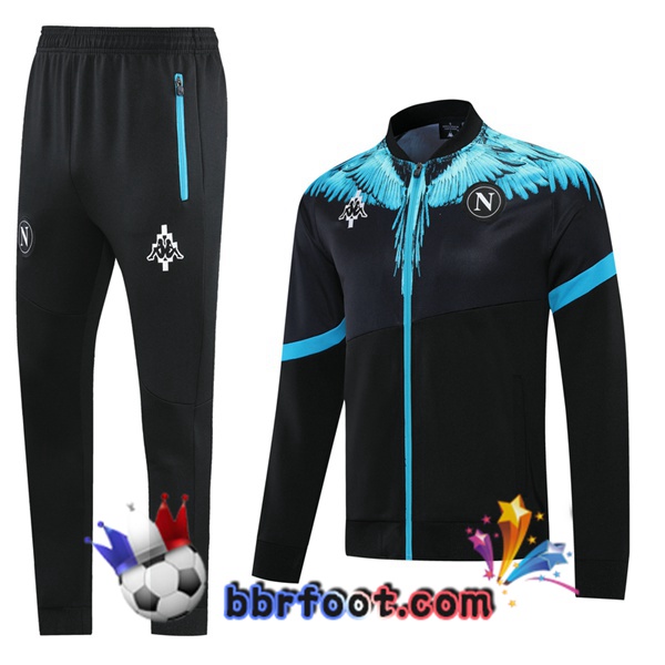 Veste Survetement Foot SSC Naples Noir Bleu 21/22