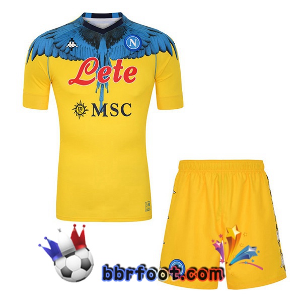 Maillot Foot SSC Naples Enfant Marcelo Burlon Limited Edition Gardien de but Jaune 20/21 Maillot Foot SSC Naples Enfant Marcelo Burlon Limited Edition Gardien de but Jaune 20/21