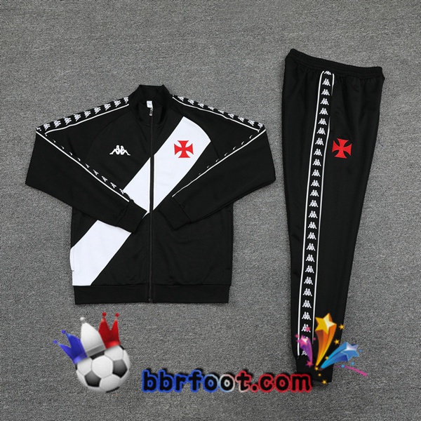 Veste Survetement Foot CR Vasco da Gama Noir Blanc 20/21