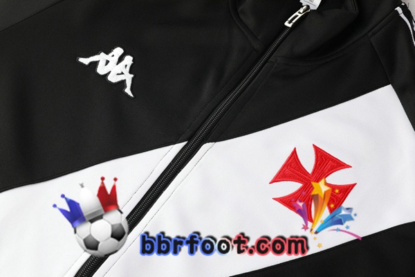 Veste Survetement Foot CR Vasco da Gama Noir Blanc 20/21