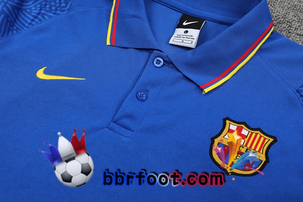 Polo Foot FC Barcelone + Pantalon Bleu 21/22