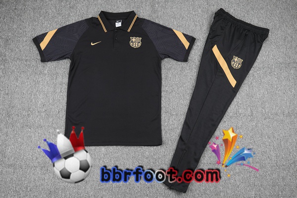 Polo Foot FC Barcelone + Pantalon Noir 21/22