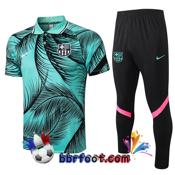 Polo Foot FC Barcelone + Pantalon Vert 21/22