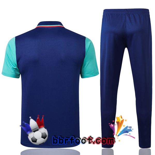 Polo Foot FC Barcelone + Pantalon Bleu 21/22