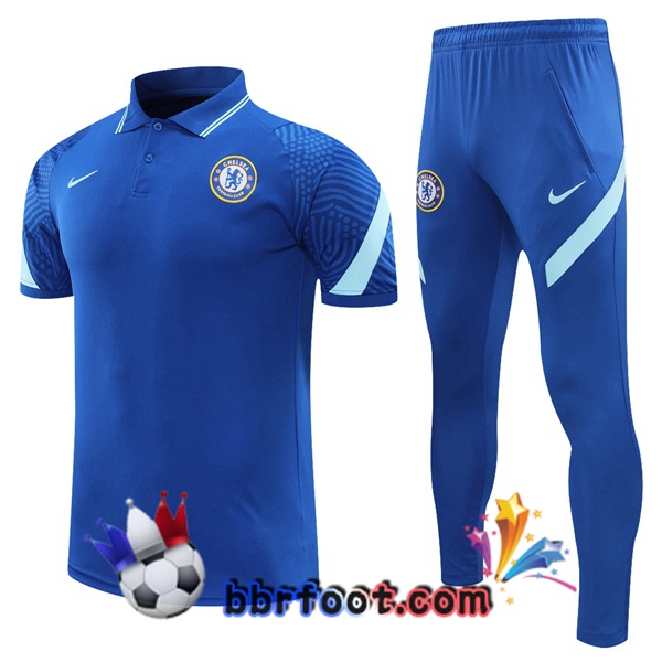 Polo Foot FC Chelsea + Pantalon Bleu 21/22