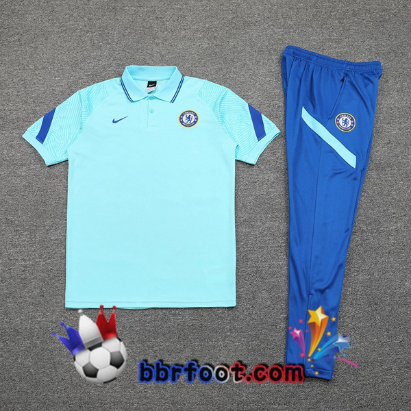 Polo Foot FC Chelsea + Pantalon Bleu 21/22
