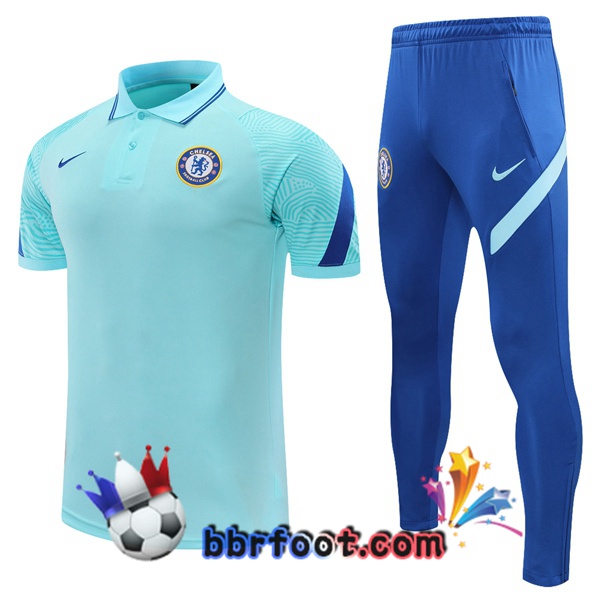 Polo Foot FC Chelsea + Pantalon Bleu 21/22