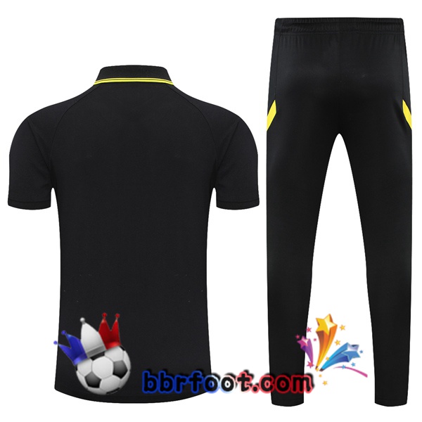 Polo Foot FC Chelsea + Pantalon Noir Jaune 21/22