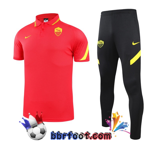 Polo Foot AS Roma + Pantalon Rouge 21/22