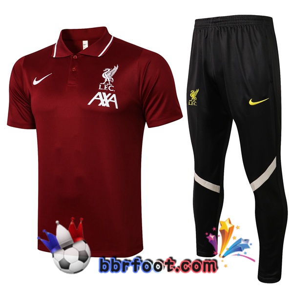 Polo Foot FC Liverpool + Pantalon Rouge 21/22