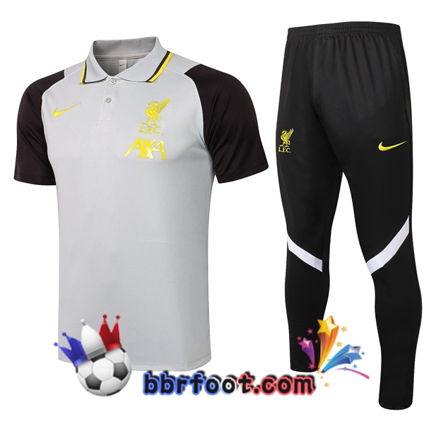 Polo Foot FC Liverpool + Pantalon Gris Noir 21/22