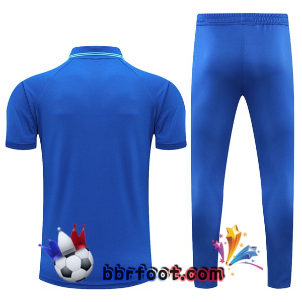 Polo Foot FC Barcelone + Pantalon Bleu 21/22