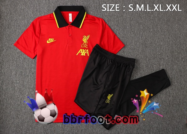 Polo Foot FC Liverpool + Pantalon Rouge 21/22