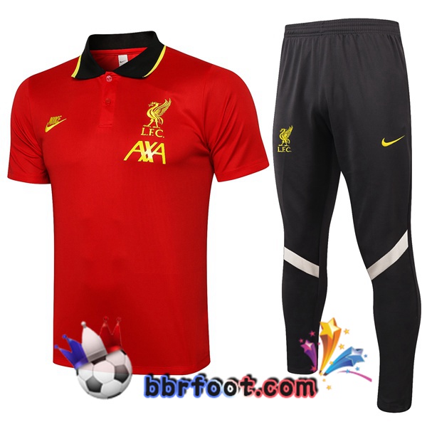 Polo Foot FC Liverpool + Pantalon Rouge 21/22