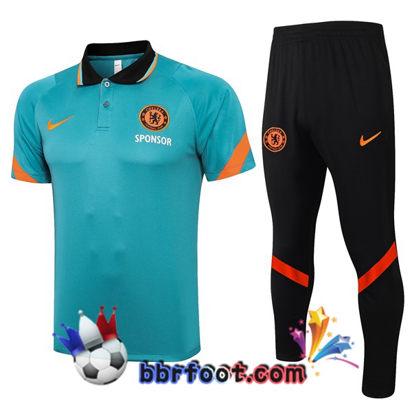 Polo Foot FC Chelsea + Pantalon Bleu 21/22