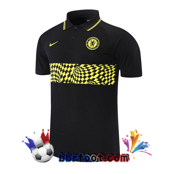 Polo Foot FC Chelsea Noir Jaune 21/22