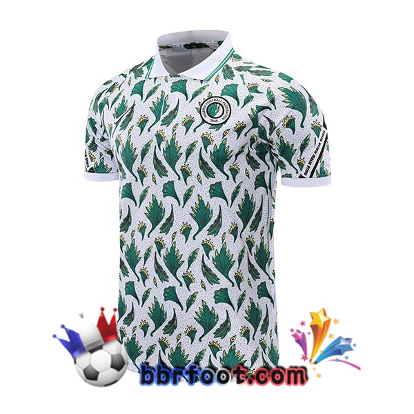 Polo Foot Nigeria Blanc Vert 21/22