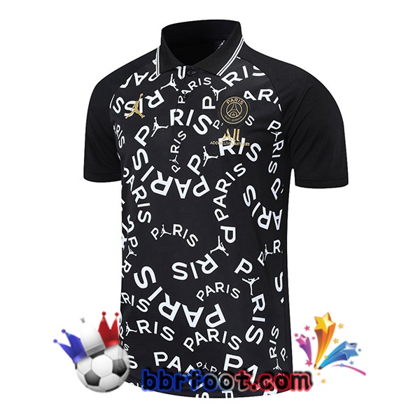 Polo Foot Paris PSG Noir Blanc 21/22