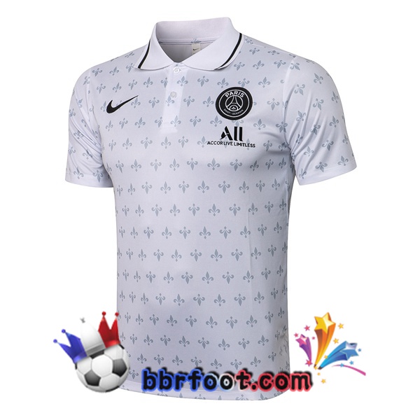 Polo Foot Paris PSG Blanc 21/22