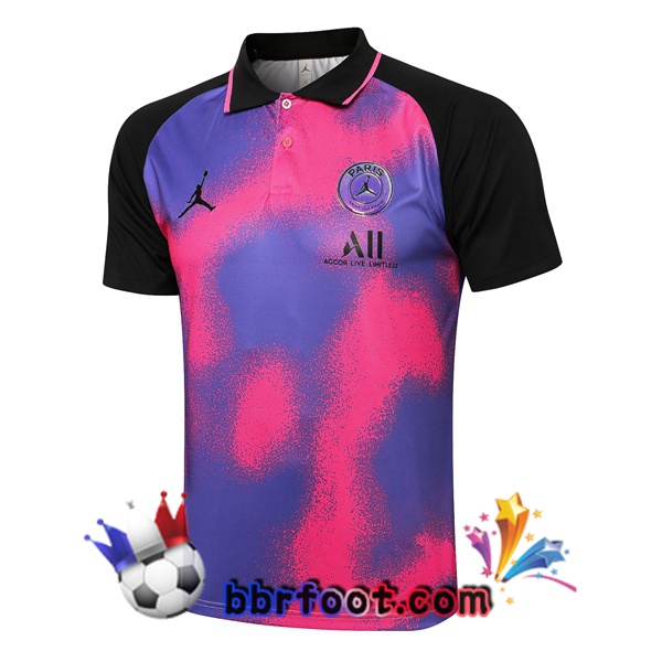 Polo Foot Paris PSG Pourpre Noir 21/22