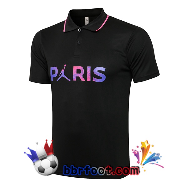 Polo Foot Paris PSG Noir Pourpre 21/22