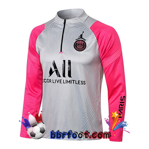 Sweatshirts Homme Paris PSG Jordan Gris Rose 21/22 Sweatshirts Homme Paris PSG Jordan Gris Rose 21/22