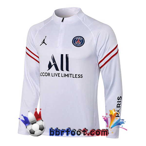 Sweatshirts Homme Paris PSG Jordan Blanc 21/22