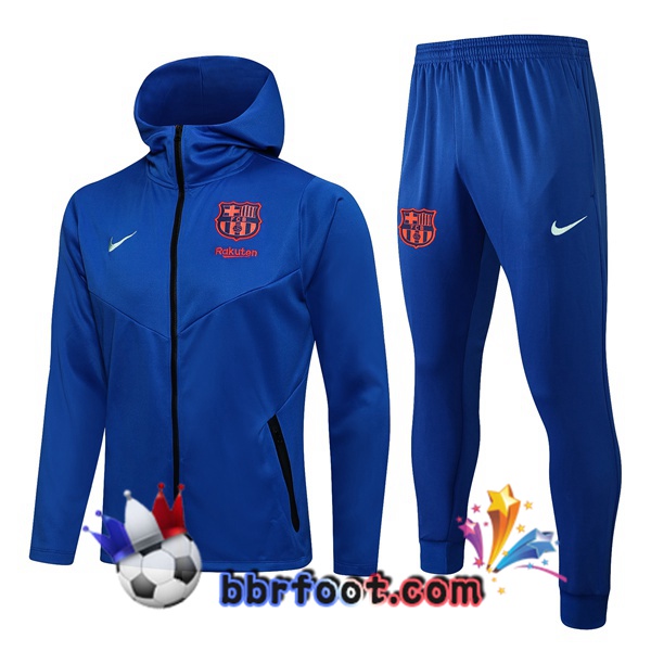 Veste A Capuche Survetement Foot FC Barcelone Bleu 21/22