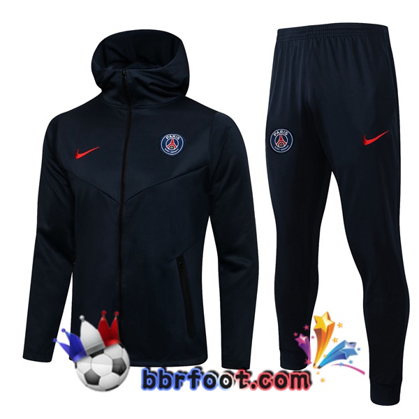 Veste A Capuche Survetement Foot Paris PSG Bleu Royal 21/22